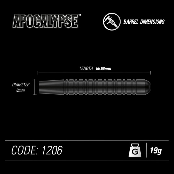 Rzutki Winmau Apocalypse z ostrym grotem 19g