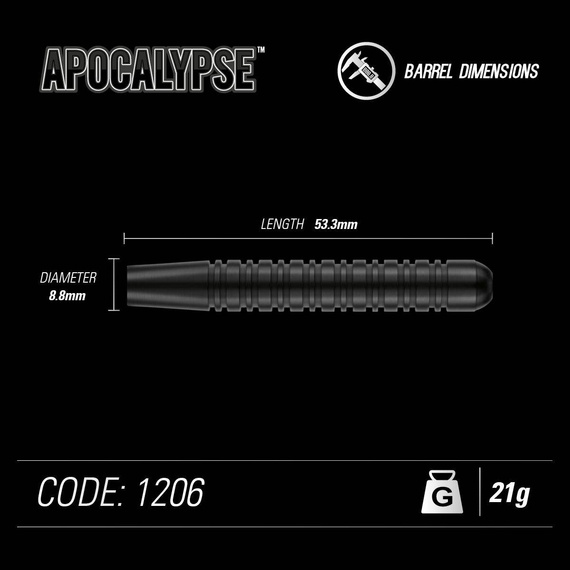 Rzutki Winmau Apocalypse z ostrym grotem 21g